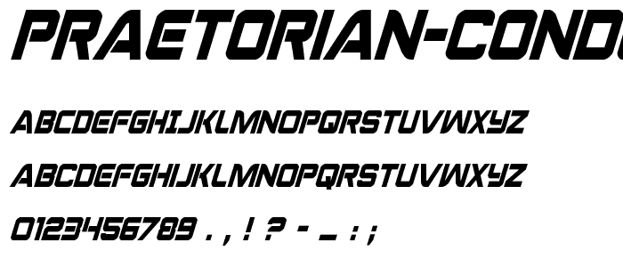 Praetorian Condensed Italic font