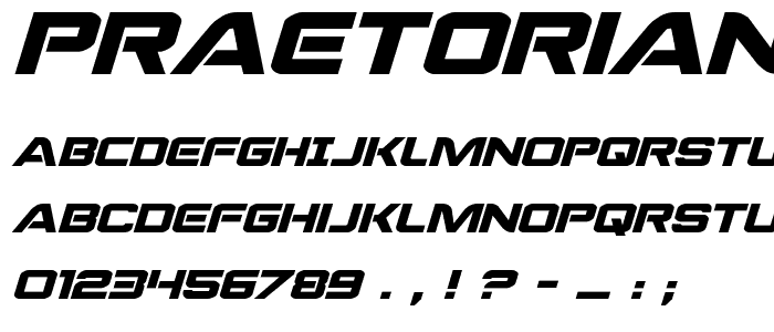 Praetorian Expanded Italic font