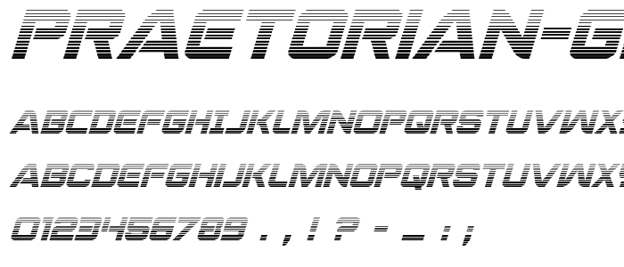 Praetorian Gradient Italic font