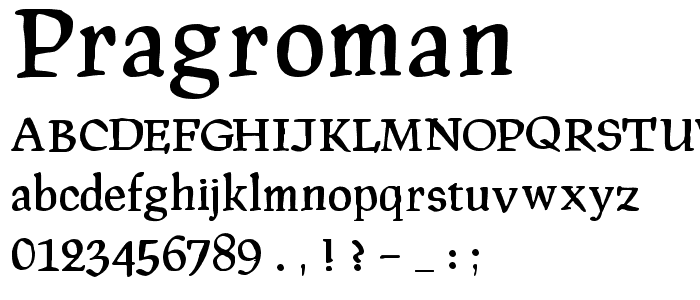 PragRoman font