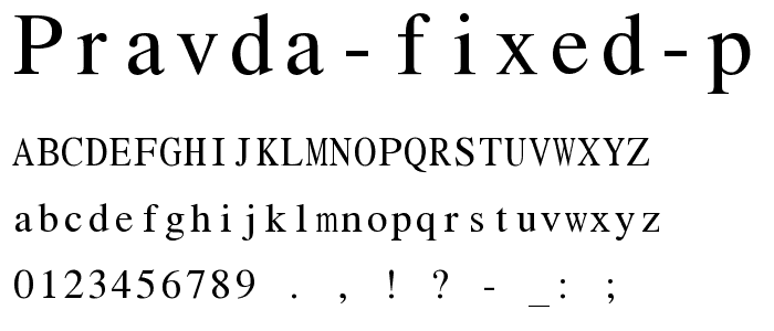 Pravda Fixed Pitch font