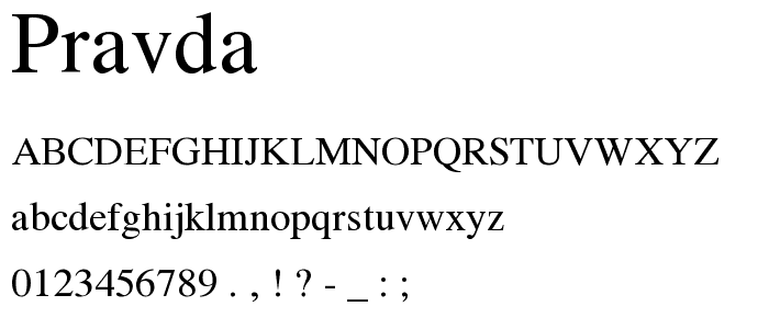 Pravda font