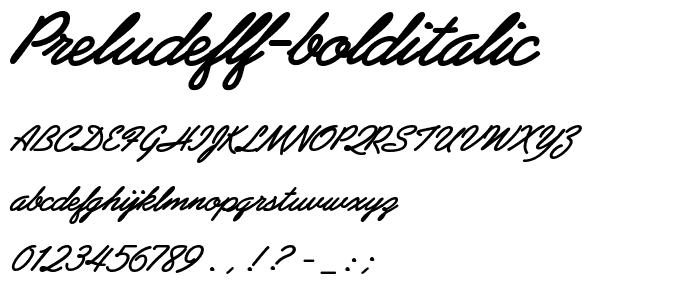 PreludeFLF-BoldItalic font