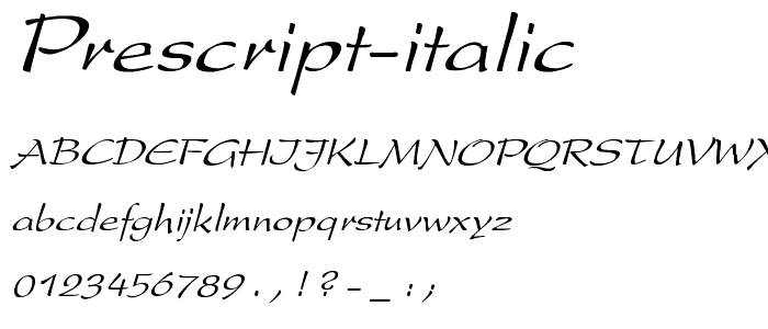 Prescript Italic font