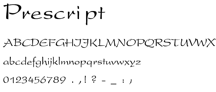 Prescript font