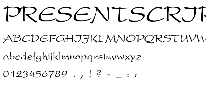 PresentScript-Thin font