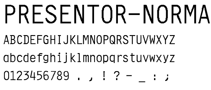 Presentor-Normal font