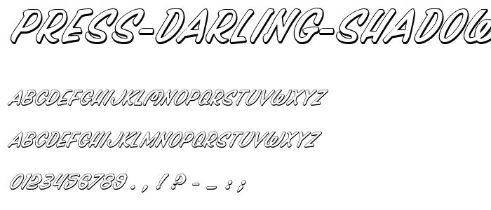 Press Darling Shadow Italic police