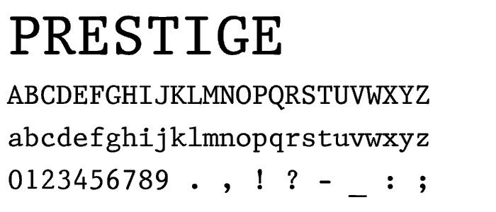 Prestige font
