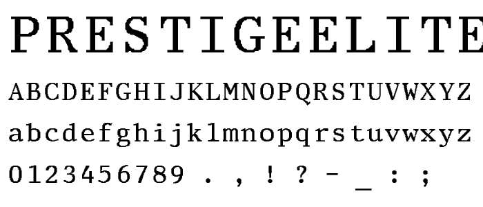 PrestigeEliteBold-Bold font