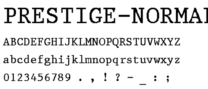 Prestige-Normal font
