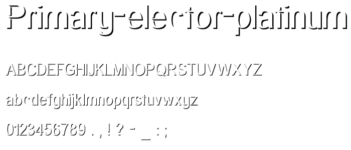 Primary Elector Platinum font