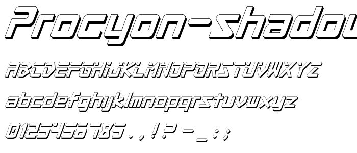 Procyon Shadow Italic font