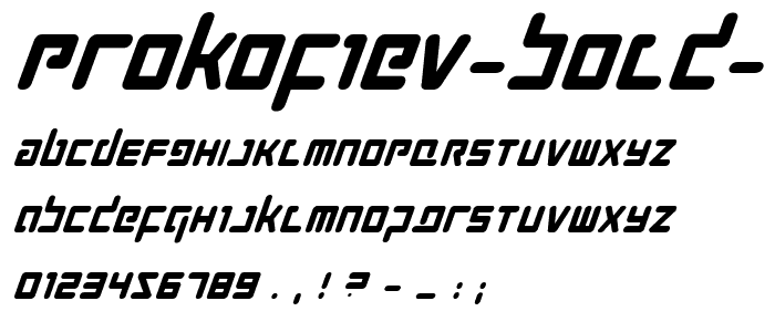 Prokofiev Bold Italic font