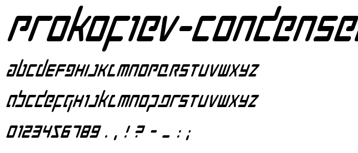Prokofiev Condensed Italic font