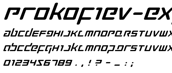 Prokofiev Expanded Italic font