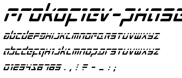 Prokofiev Phaser Italic font