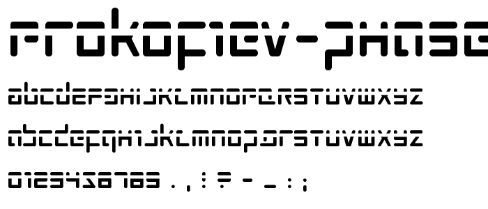 Prokofiev Phaser font