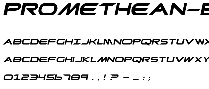 Promethean Bold ExpItalic font