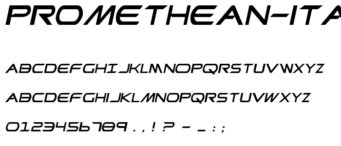 Promethean Italic font