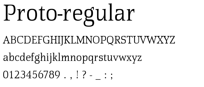 Proto Regular font