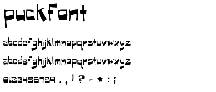 Puckfont font