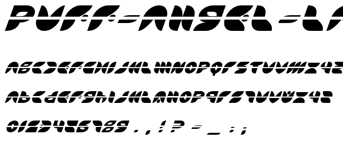 Puff Angel Laser Italic font