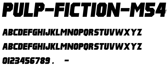 Pulp Fiction M54 Italic font
