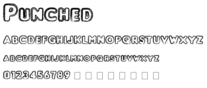 Punched font