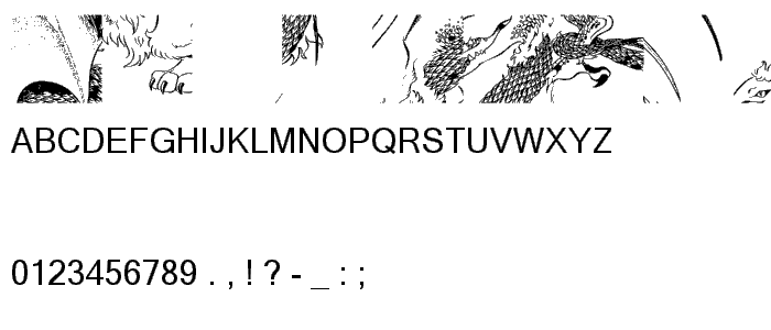 A preview of the Puzzler2 font, showing uppercase, lowercase, and numeric characters