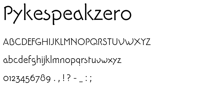 PykesPeakZero font