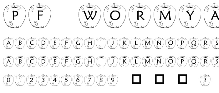 pf_WormyApple font