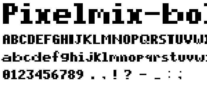 pixelmix bold Regular font