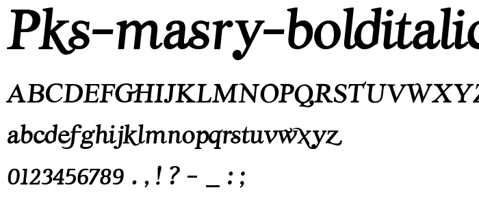 pks-masry-BoldItalic font