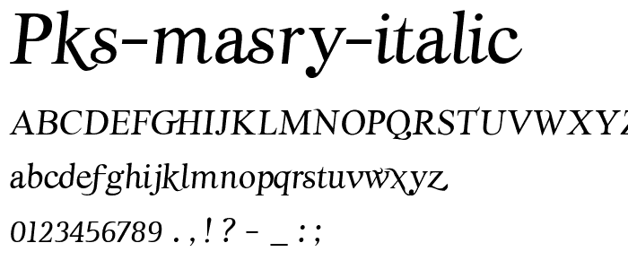 pks-masry-Italic font