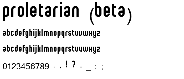 proletarian (beta) font