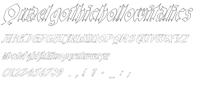 QuaelGothicHollowItalics font
