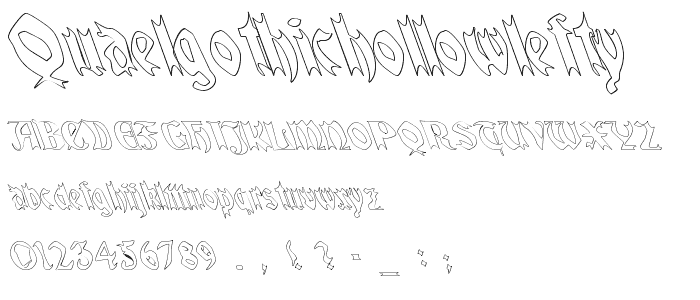 QuaelGothicHollowLefty font