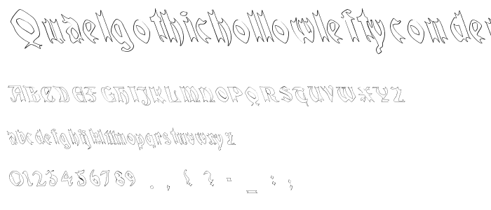 QuaelGothicHollowLeftyCondensed font