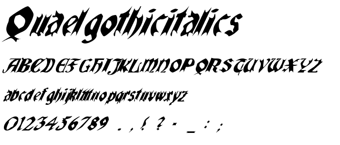 QuaelGothicItalics police