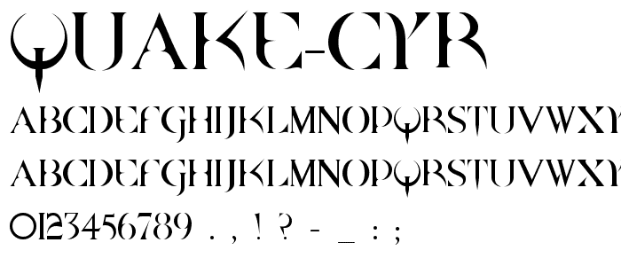 Quake Cyr font