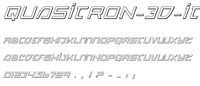 Quasitron 3D Italic font