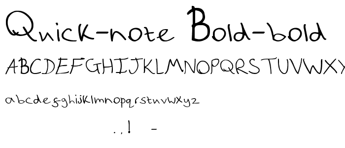 Quick note_bold Bold font