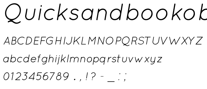 QuicksandBookOblique-Regular font