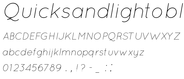QuicksandLightOblique-Regular font