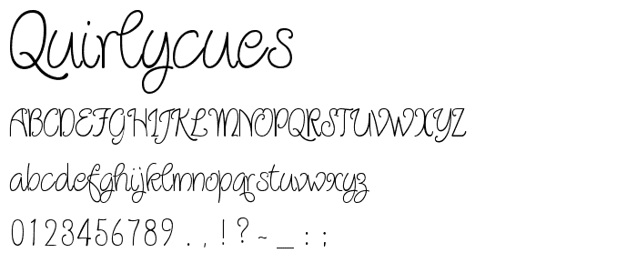 Quirlycues font