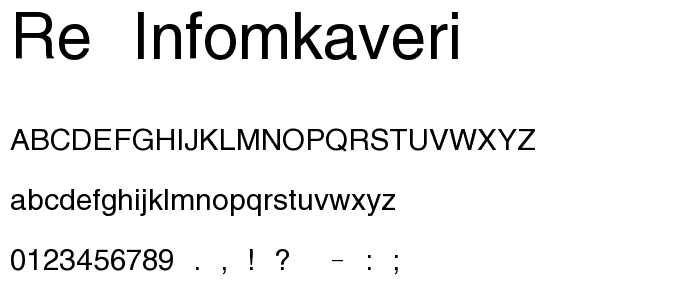 RE_iNFOM Kaveri font