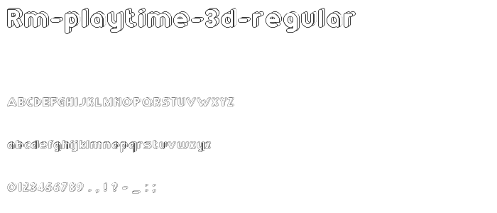RM Playtime 3D Regular font