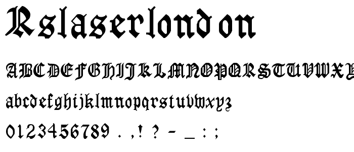 RSLaserLondon font