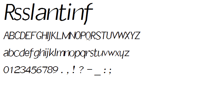 RSSlantInf font